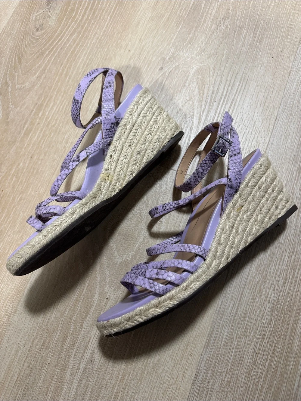 Vionic Lilac Strappy Espadrille Wedge Sandals